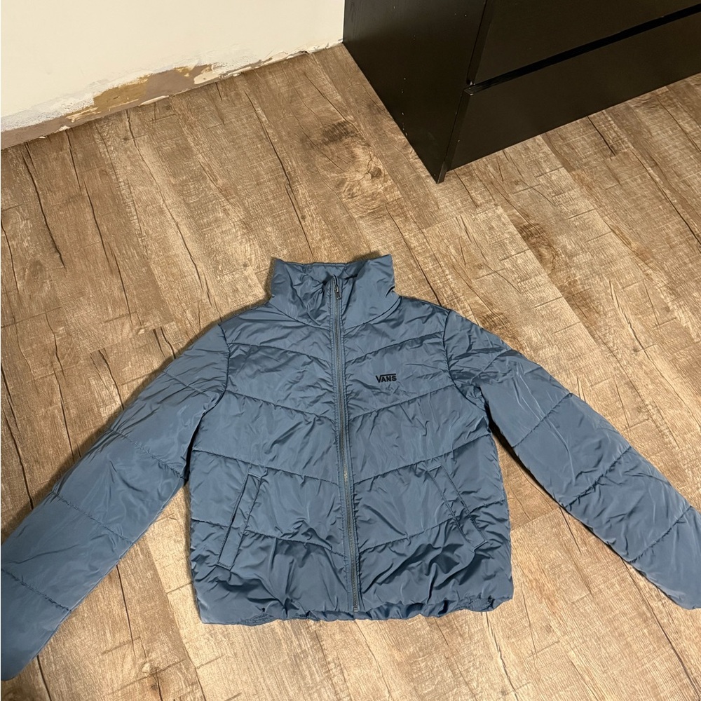 Vans steel blue puffer jacket